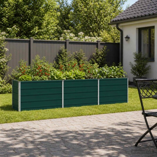 vidaXL Hevet Hagebed Grønn 240 x 40 x 55 cm kaldvalset stål