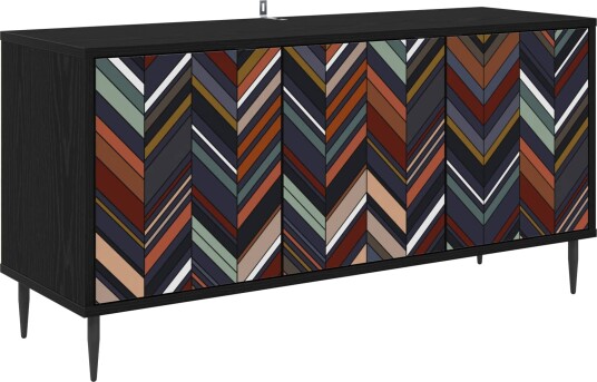 vidaXL TV skap OMMEN 102 x 33 x 51 cm Svart eik Konstruert tre
