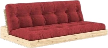 Karup Design Base Sovesofa Klarlakkert Furu/518 Rubinrød