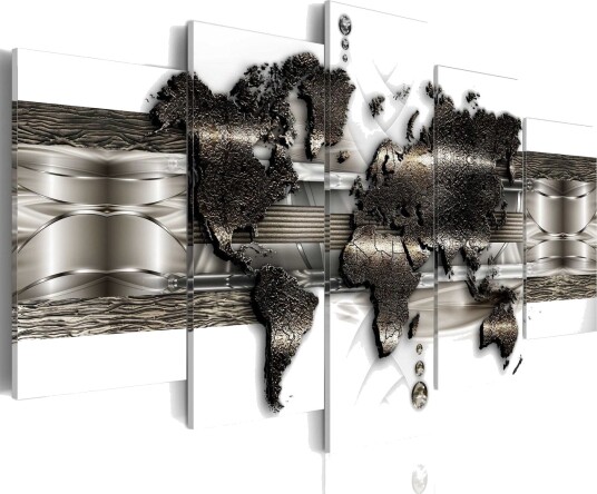 Bilde Metal World Map Ii 200x100 Artgeist sp. z o. o.