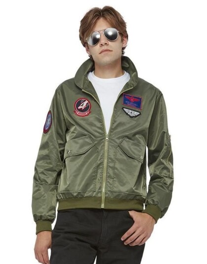 Maverick Bomber Jacket Lisensiert Top Gun Kostymejakke til Mann Strl Medium