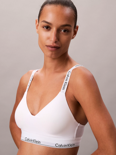 Calvin Klein Lightly Lined Bralette Hvit XL Calvin Klein Lightly Lined Bralette Hvit XL