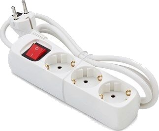 ON Extension lead 3-way grounded with switch, 1.5m