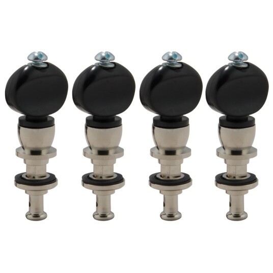 Grover 75b Champion Banjo Pegs W/Svart Button - 4 Pcs. - Nickel