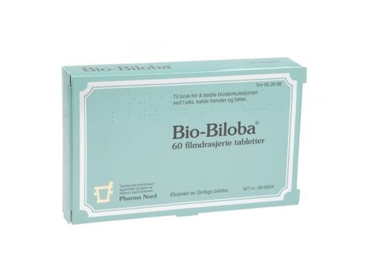 Pharma Nord Bio-Biloba tabletter 100mg, 60 stk. på brett Pharma Nord Bio-Biloba tabletter 100mg, 60 stk. på brett