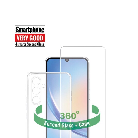 4smarts Samsung Galaxy A24 4smarts Second Glass X-Pro 360° Protection Set (Deksel + Skjermbeskytter)
