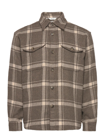 Selected Slhmason-Pablo Check Overshirt - Brown - XL