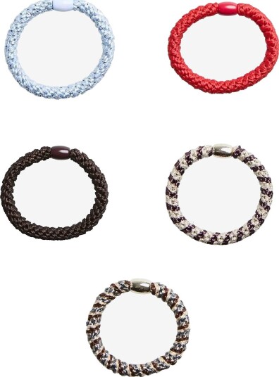 Pieces Pcjasmina Hair Elastic 5-Pack D2D GOLD COLOUR One Size