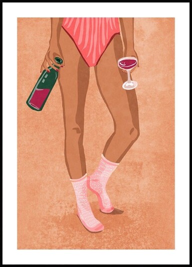 Wine and socks Plakat Plakat / 70x100cm