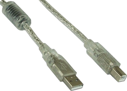 Inline 34510 1 M Usb A Usb B Hankjønn/Hankjønn Gjennomsiktig