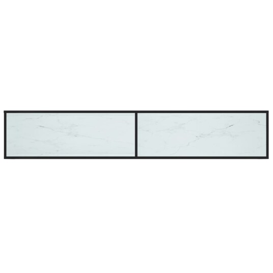 vidaXL TV-benk hvit marmor 220x40x40,5 cm herdet glass