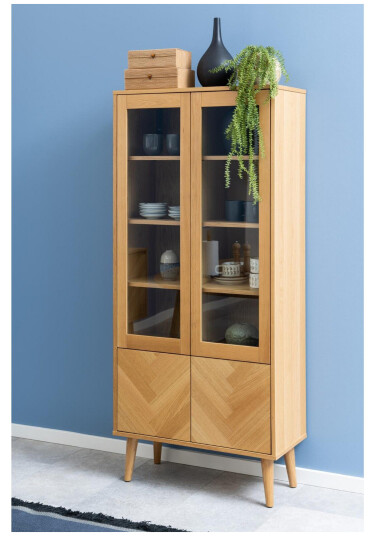 Bellor Vitrineskap 80x178 cm Natur