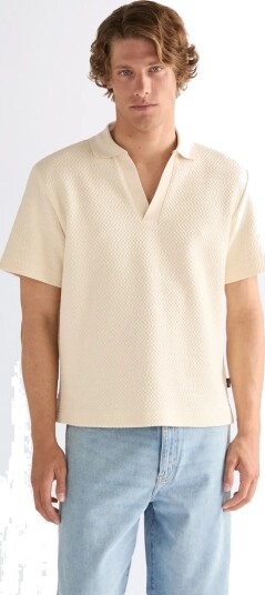 Wrangler Ss Polo Sweater Cream L x 00 Wrangler Ss Polo Sweater Cream L x 00