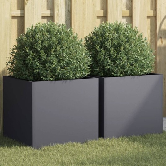 vidaXL Plantekasser 2 stk antrasitt 42x40x39 cm kaldvalset stål