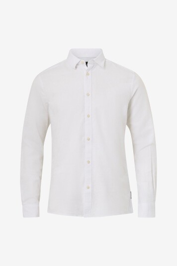 ONLY & SONS - Skjorte onsCaiden LS Solid Linen Shirt - Hvit