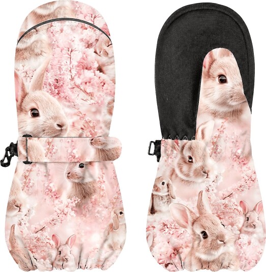 Gugguu Print Winter Gloves BUNNIES 3 6Y Gugguu Print Winter Gloves BUNNIES 3 6Y