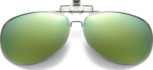 Flip Up Polarized Pilot Clip-On solbriller metall gull