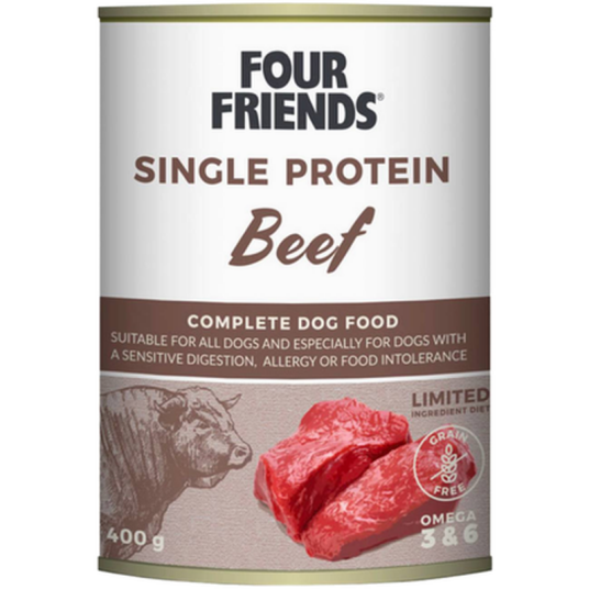 Dog Single Protein Beef 400 G X 12 Hund Våtfôr Fourfriends