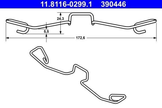 Ate Fjær bremsecaliper ATE 11.8116 0299.1 Ate Fjær bremsecaliper ATE 11.8116 0299.1