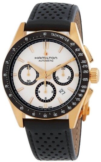 Hamilton Herreklokke H36626710 Jazzmaster Performer Hvit/Lær Ø42 mm