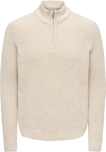 ONLY & SONS Onsjoin Reg Ls High Neck Knit Camp Cream XS