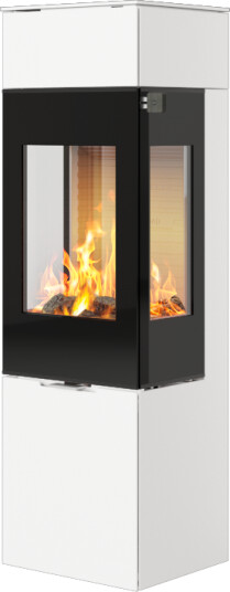 Rais Nexo 140 hvit vedovn med sideglass og glassdør Rais Nexo 140 hvit vedovn med sideglass og glassdør