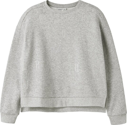 Name It Collegegenser NkfNillina Light Grey Melange Name It 7 8 år (122 128) Collegegenser Grå