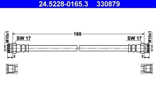 Bremseslange ATE 24.5228 0165.3 Bremseslange ATE 24.5228 0165.3