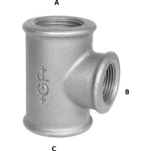 Galvanisert T-rør 1" x 1/2" x 3/4"