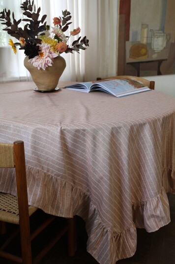 Mimou Duk med volang Shirt Beige