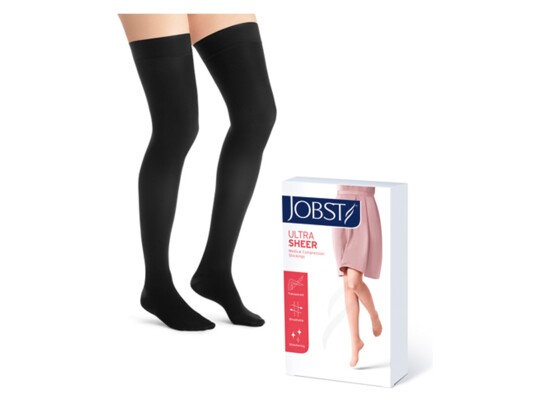 JOBST Jobst Ultra Sheer lårstrømpe klasse1, Small, sort, 1 par JOBST Jobst Ultra Sheer lårstrømpe klasse1, Small, sort, 1 par