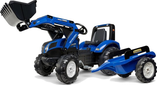 Falk New Holland Pedaltraktor Med Frontlaster Og Tilhenger