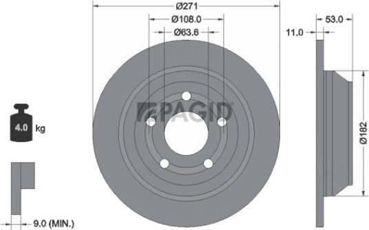 PAGID 56274NC Bremseskive