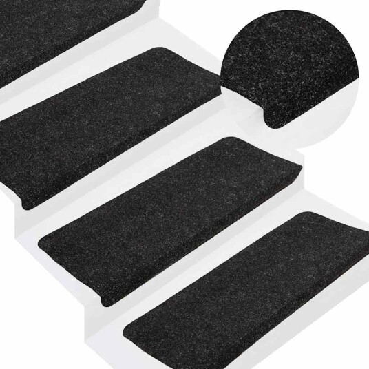  Selvklebende trappematter 30 stk antrasitt 65x24,5x3,5 cm 8721288460226