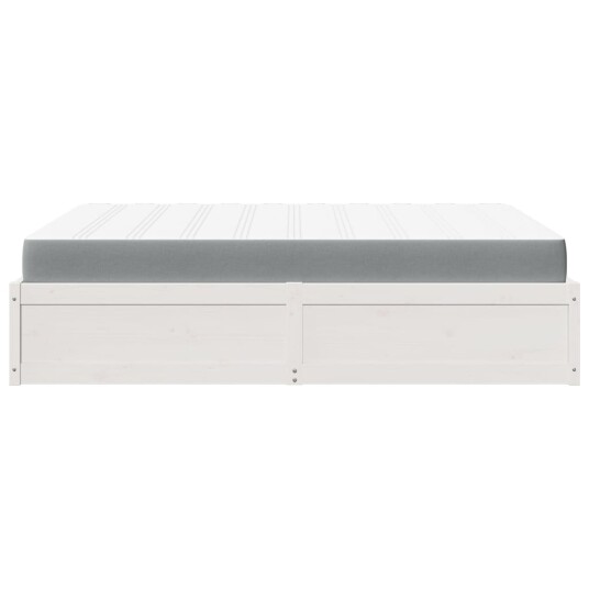 Seng med madrass hvit 160x200 cm heltre furu 8721102668272 Seng med madrass hvit 160x200 cm heltre furu 8721102668272