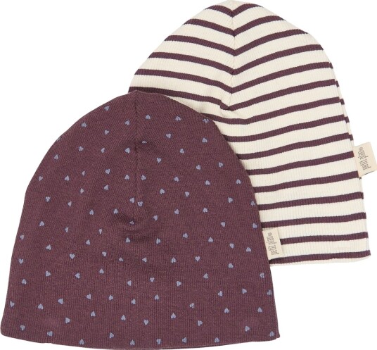 Petit Piao Ppsky Beanie 2 Pack   Burgundy   86/98