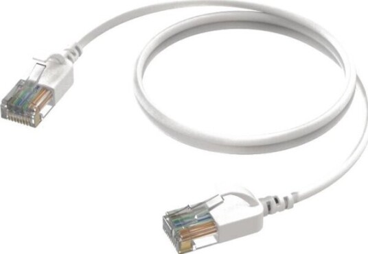 Procab Procab Csd560w/1,5 Slimline Nettverkskabel - Cat6a Rj45 - Rj45 U/Utp Hvit Versjon - 1,5 Ma