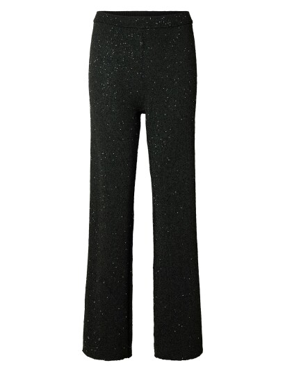 Selected Slfjosie Hw Knit Pant - Black - L