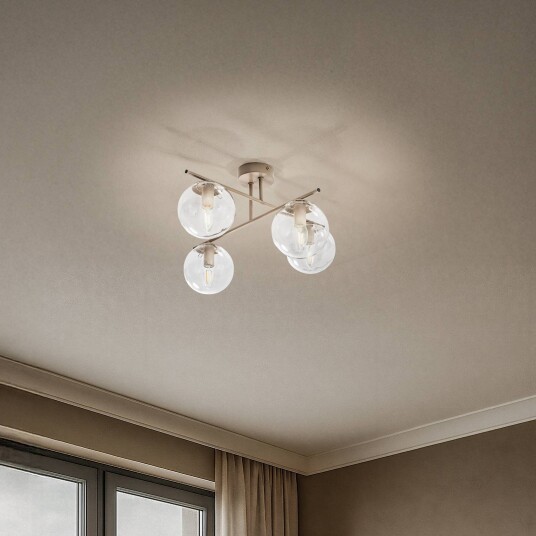 Taklampe Zoe Domiluce dimbar Krem / amber Stue / spisestue Metall