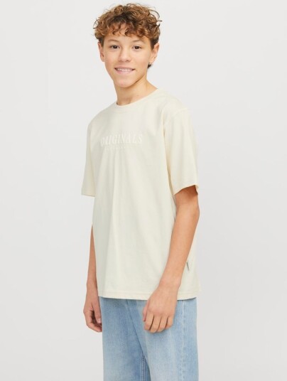 Jack & Jones Jorfrederiksberg Tee Ss Crew  Noos Jnr   Cream   128