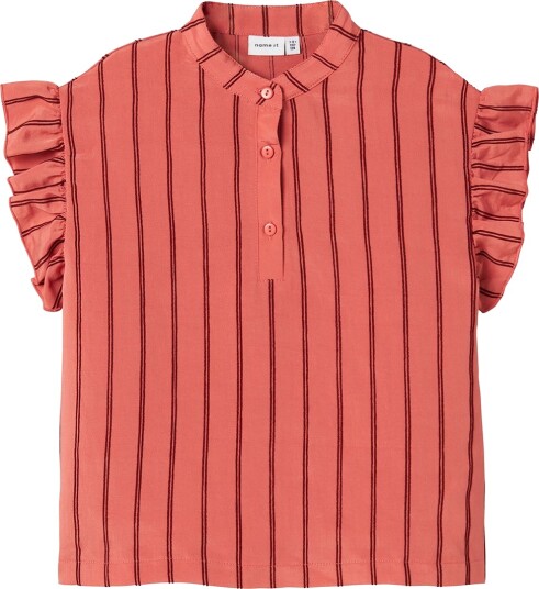 Name It Topp NkfHeik Krydret Coral/Krapp Brown Name It 6 år 116 Singlet Rosa Rød