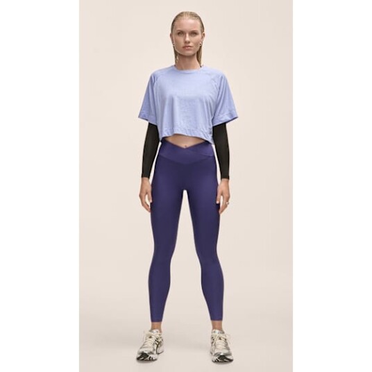 Casall Overlap High Waist Tights Dame Purple Eclipse 36