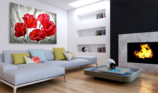 Tavle Poppies In Wheat 90X60 Artgeist sp. z o. o.