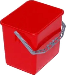 Spand 6 Ltr. Firkantet Rød