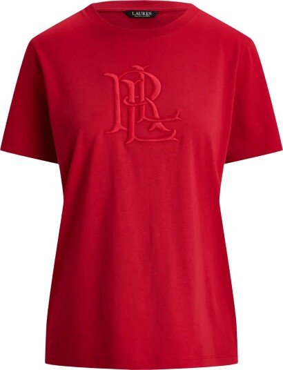 Lauren Ralph Lauren Embroidered Logo Cotton Jersey Tee RALPH RED XS