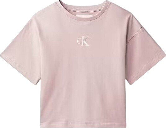 Calvin Klein T skjorte Logo Mangankalsitt Rosa Calvin Klein 16 år 176 T skjorte