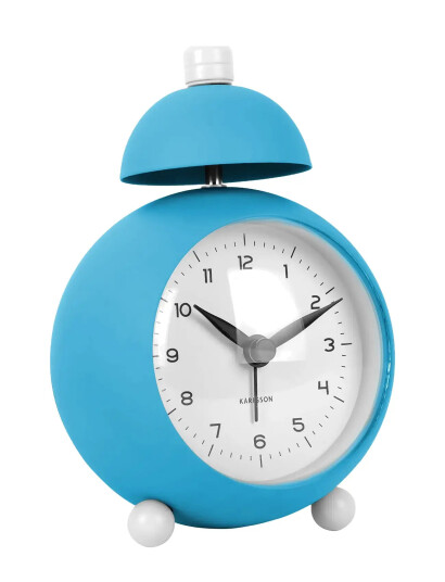 Karlsson Vekkerklokke Chaplin Metal Matt Bright Blue 12,7cm