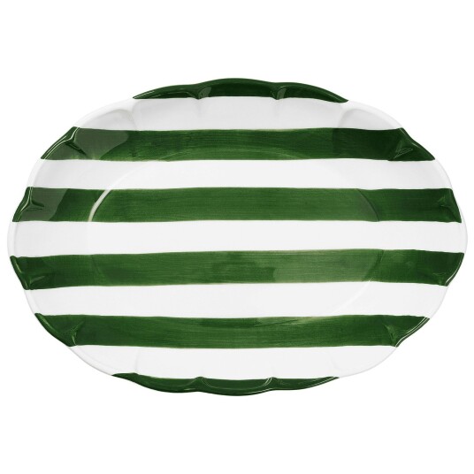Pick A Poppy Stripe Serveringsfat 36 cm Grønn