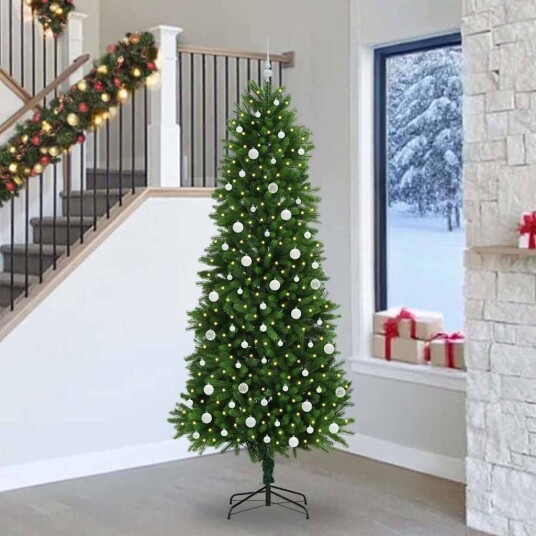  Juletre med 300 LED med stativ grønn 240 cm PE