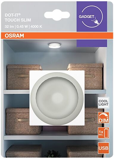 Osram led mobil lykt dot  it slim hvit batteri